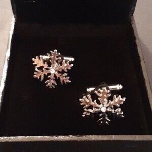 New Cufflinks Christmas Snowflakes Stainless Steel New In Box